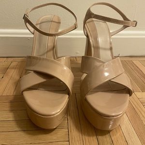 Zara, 5 inch beige platforms, size 10